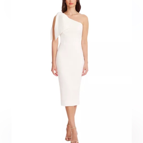 Dress the Population Tiffany Off White One-Shoulder Dress - Picture 1 of 12